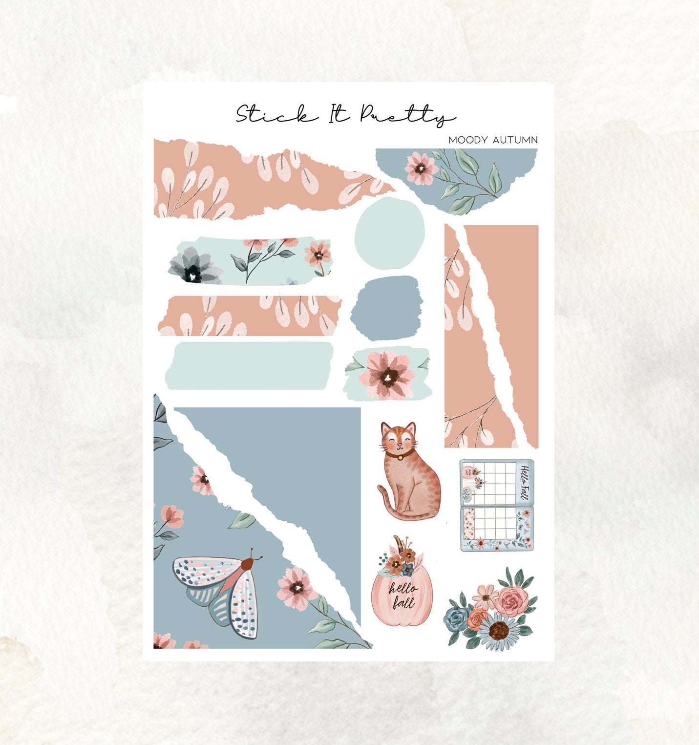 Moody Autumn Journaling Planner Sticker Kit