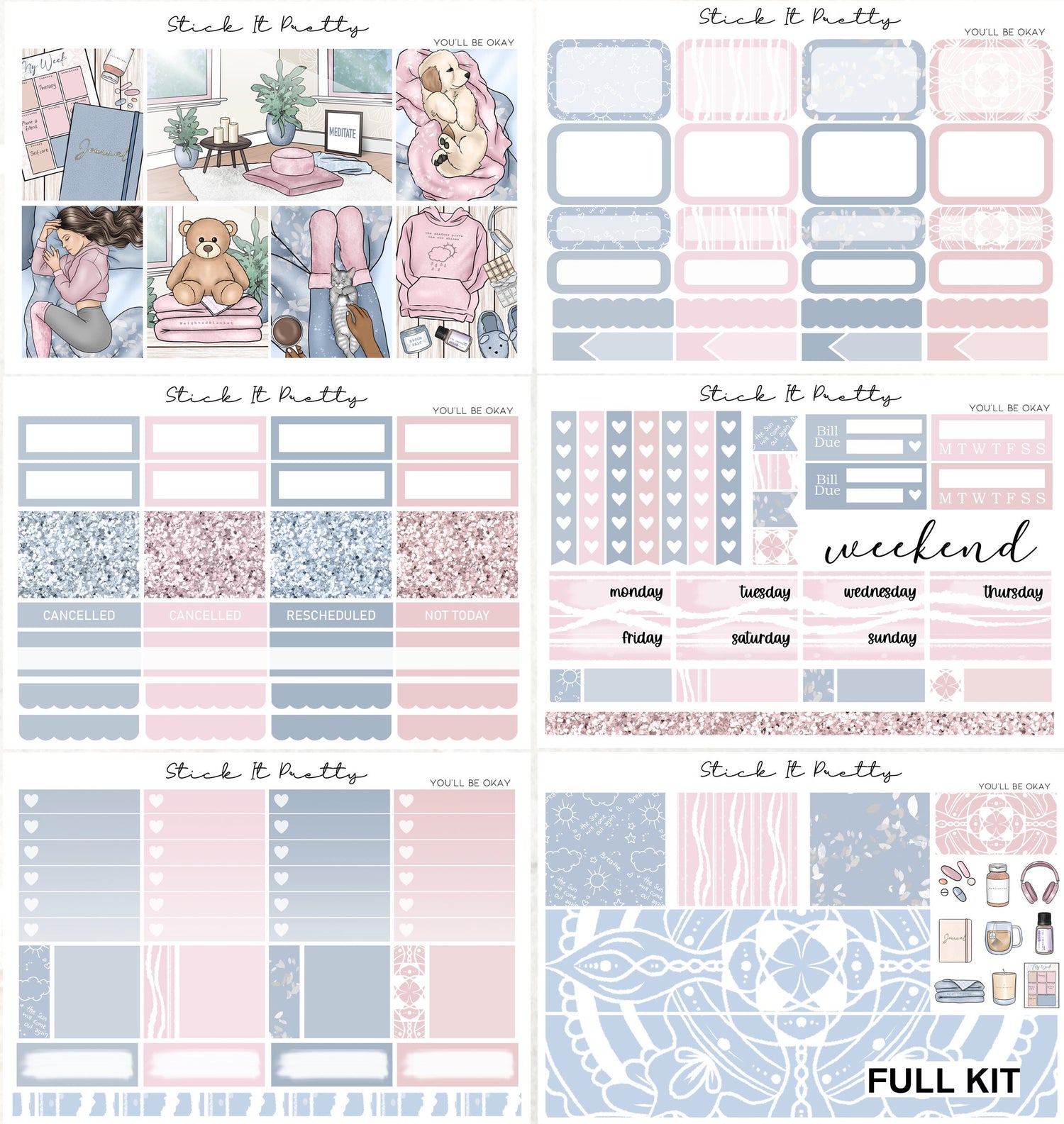 You'll Be Okay Weekly Planner Sticker Kit