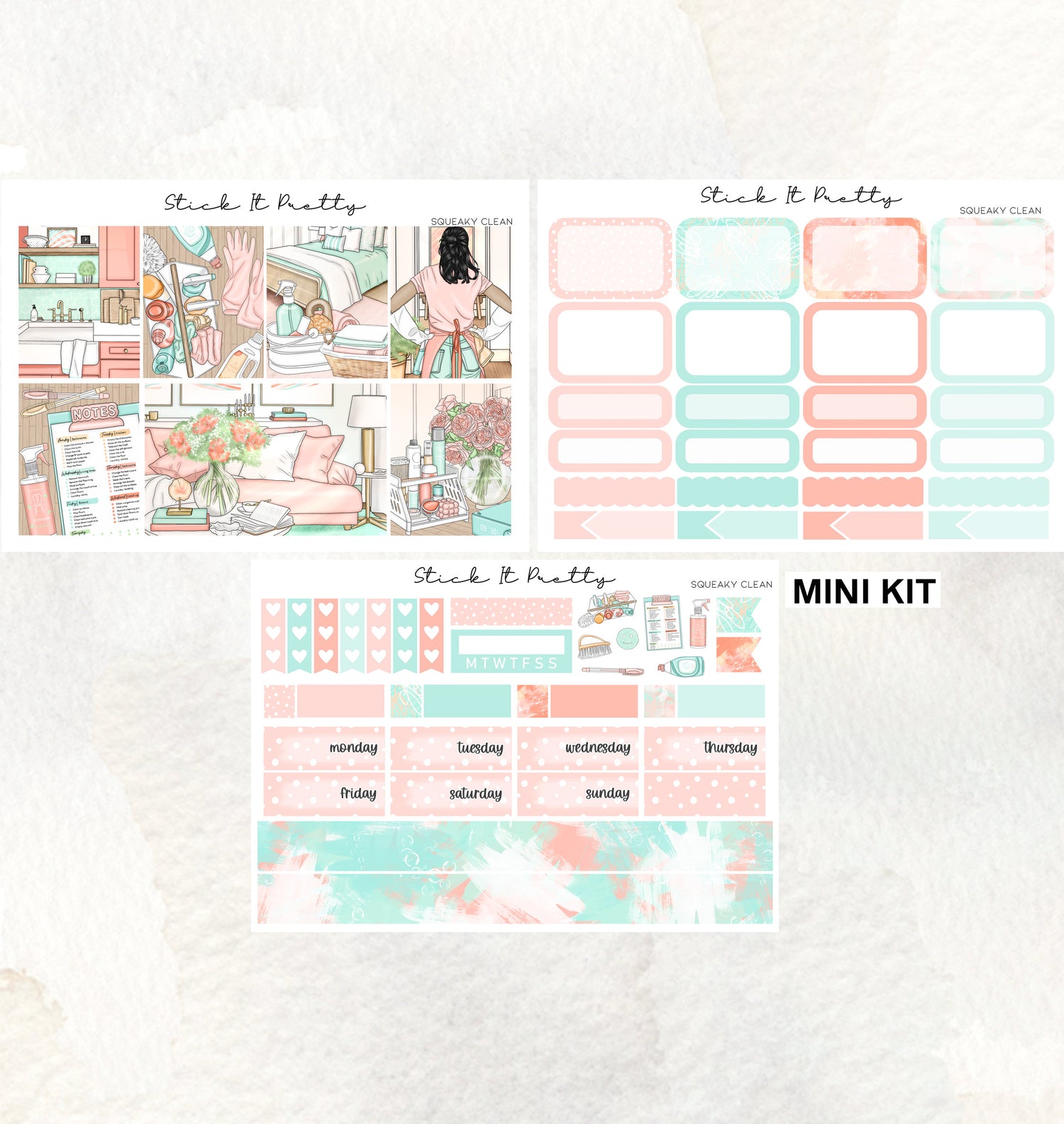 Squeaky Clean Weekly Planner Sticker Kit