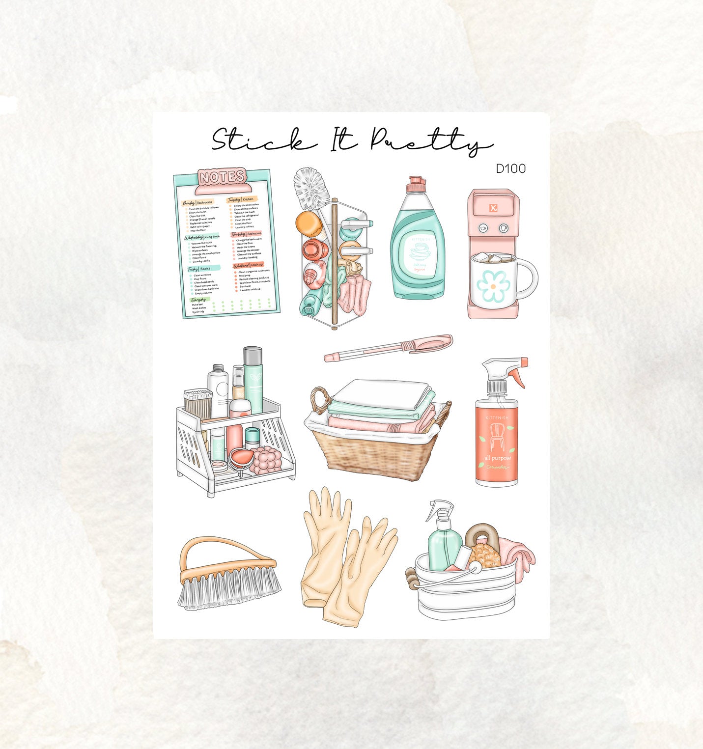 Squeaky Clean Decorative Planner Stickers