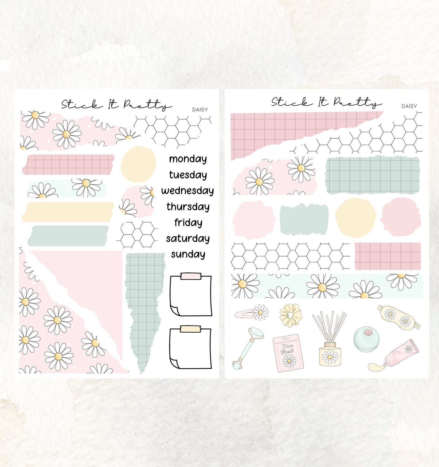 Daisy Journaling Planner Sticker Kit