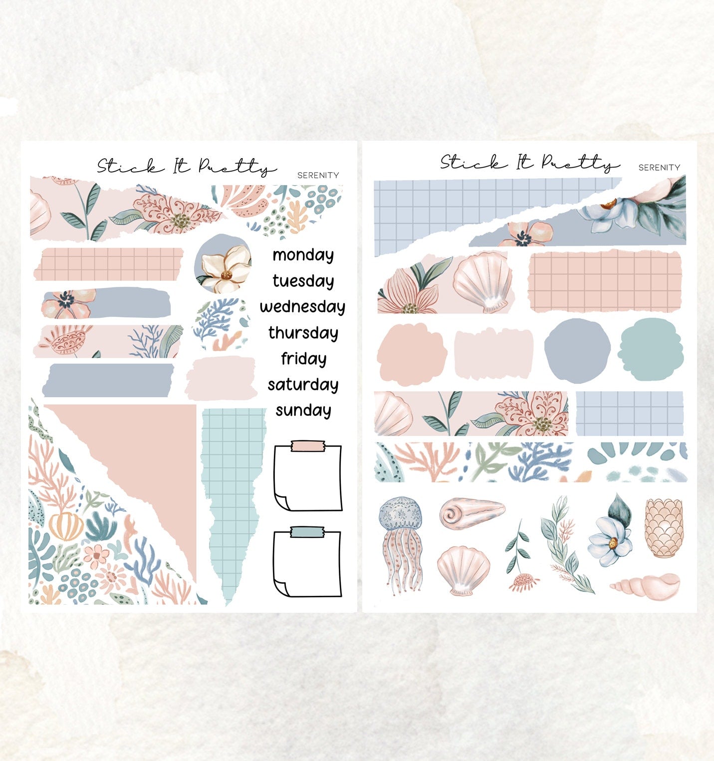 Serenity Journaling Planner Sticker Kit