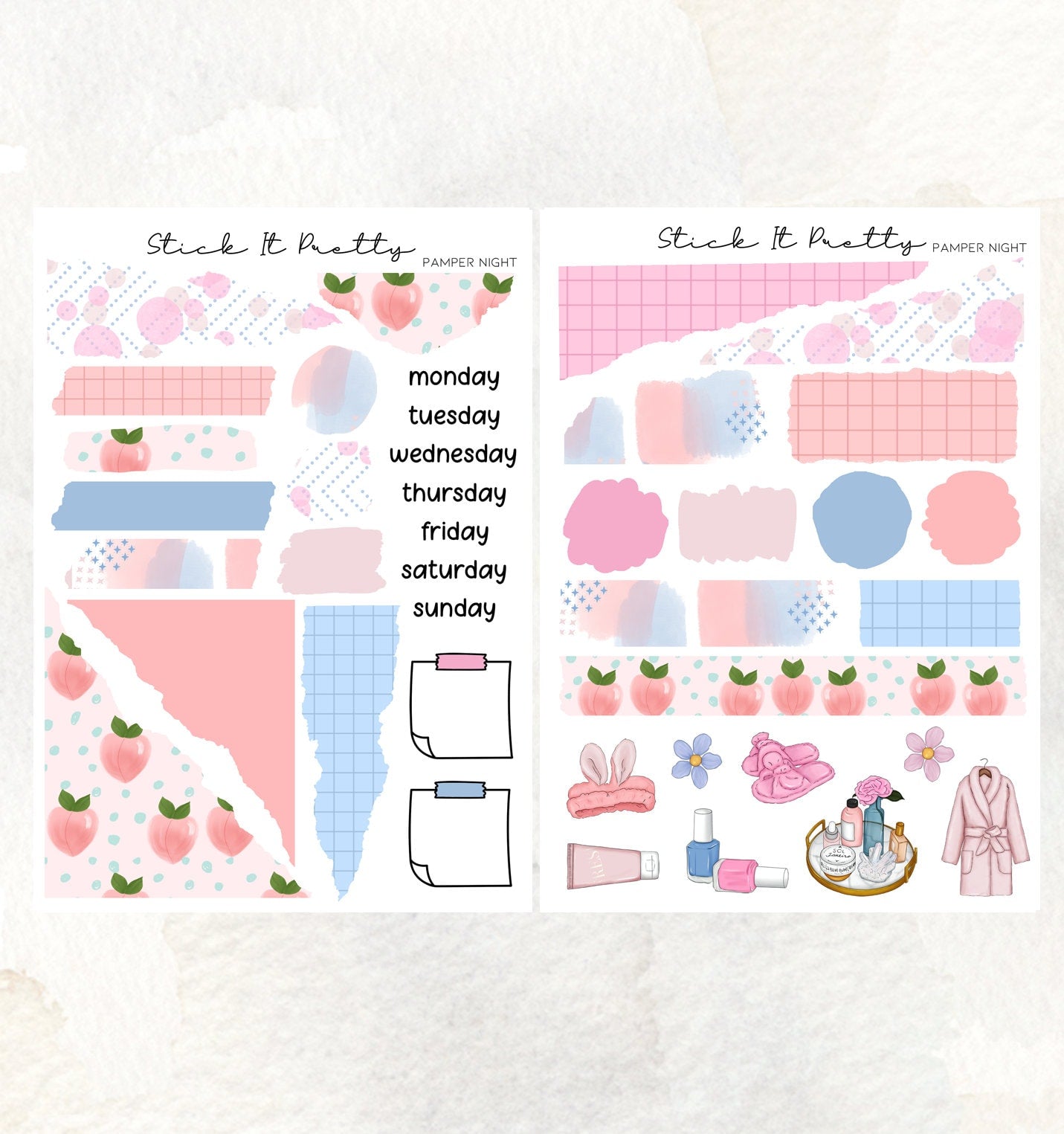 Pamper Night Journaling Planner Sticker Kit