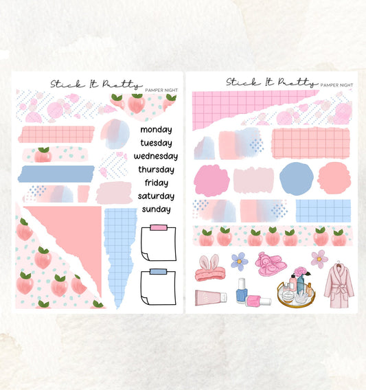 Pamper Night Journaling Planner Sticker Kit