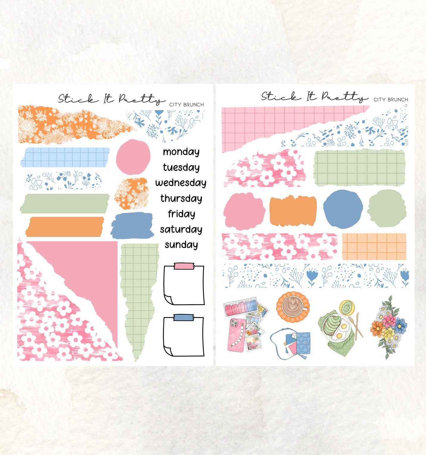 City Brunch Journaling Planner Sticker Kit