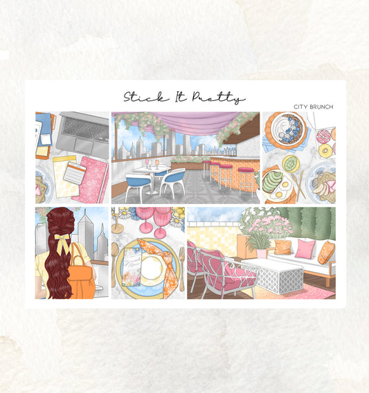 City Brunch Planning Weekly Planner Sticker Kit