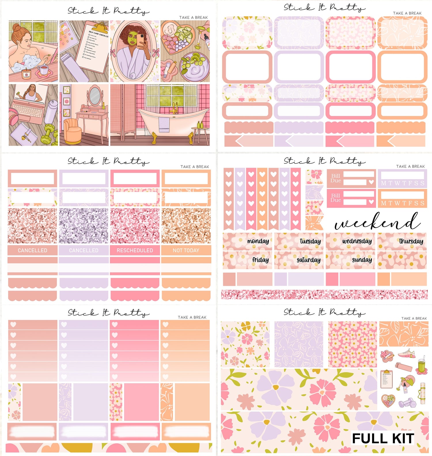 Take a Break Weekly Planner Sticker Kit