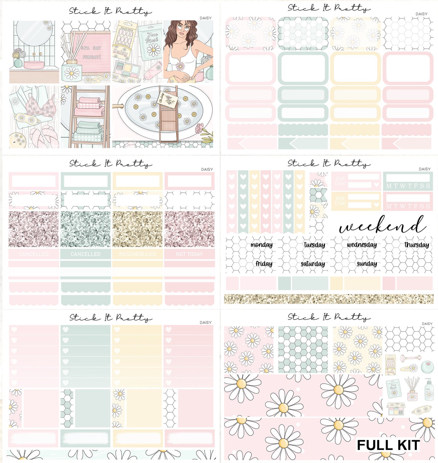 Daisy Weekly Planner Sticker Kit