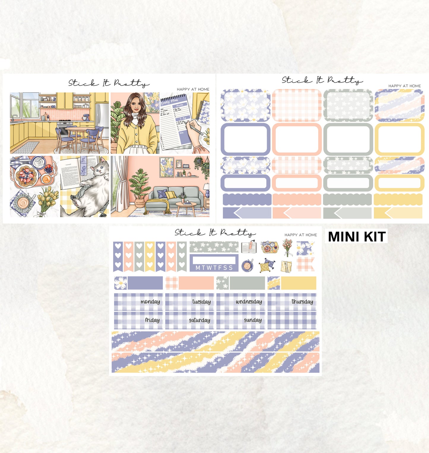 Happy at Home Weekly Planner Sticker Kit