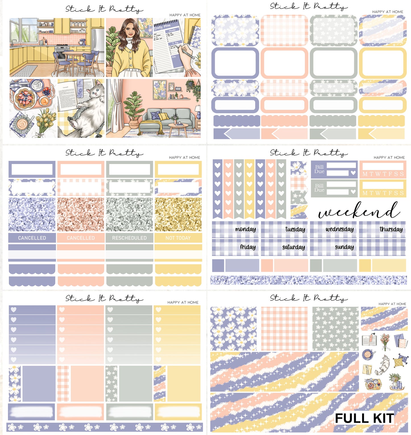 Happy at Home Weekly Planner Sticker Kit