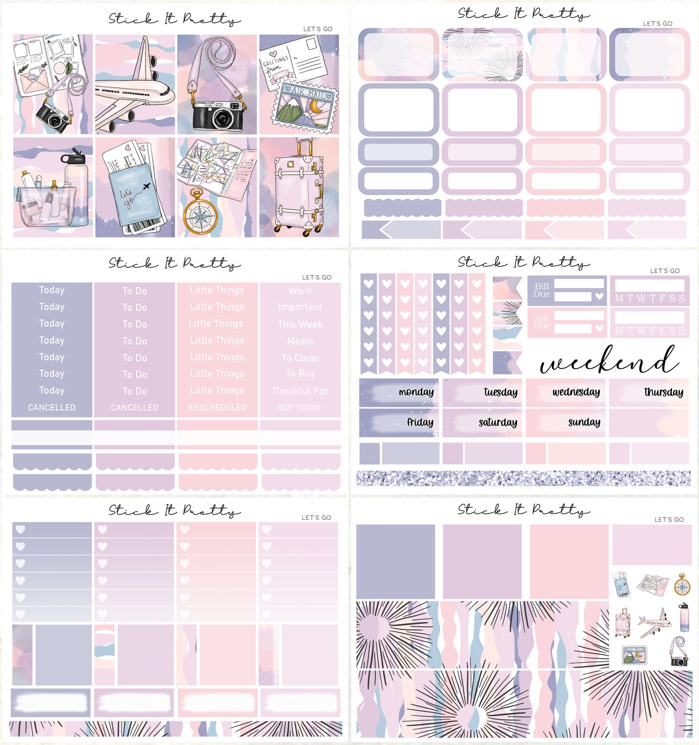 Let's Go Weekly Planner Sticker Kit