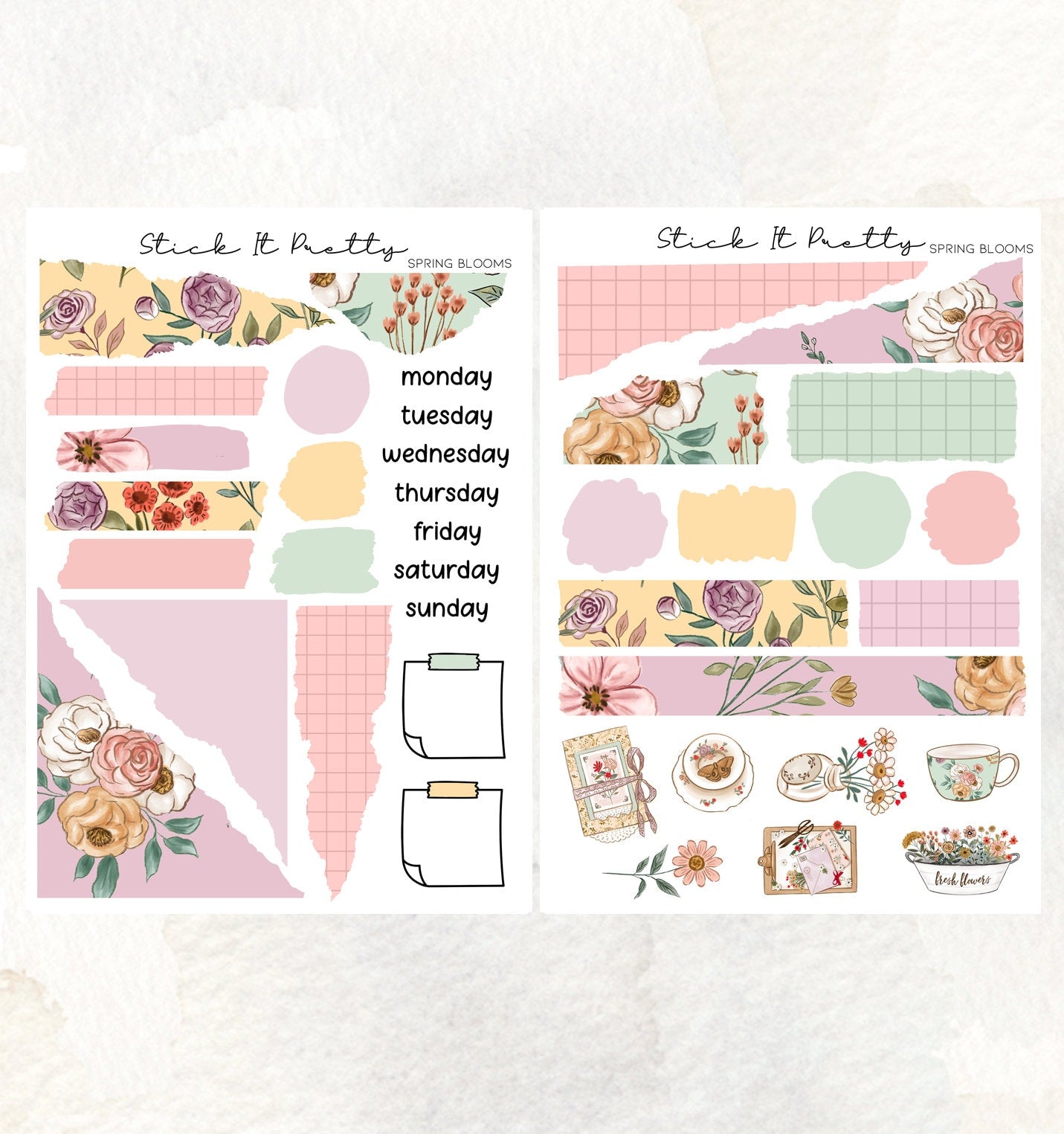 Spring Blooms Journaling Planner Sticker Kit