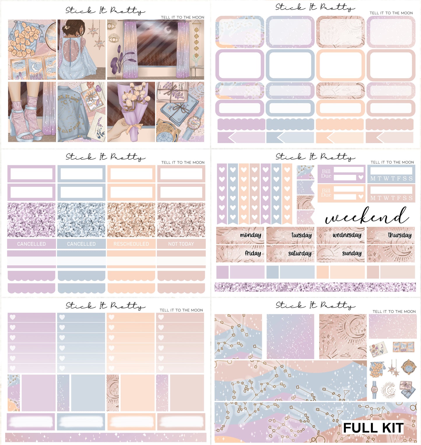 Tell the Moon Weekly Planner Sticker Kit