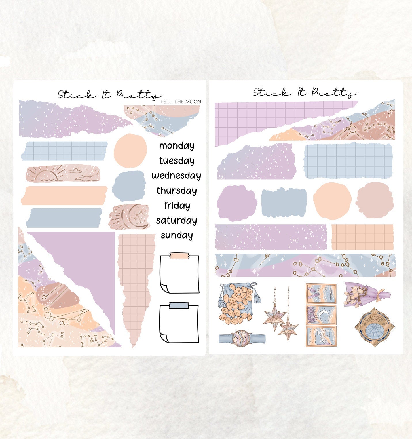 Tell the Moon Journaling Planner Sticker Kit